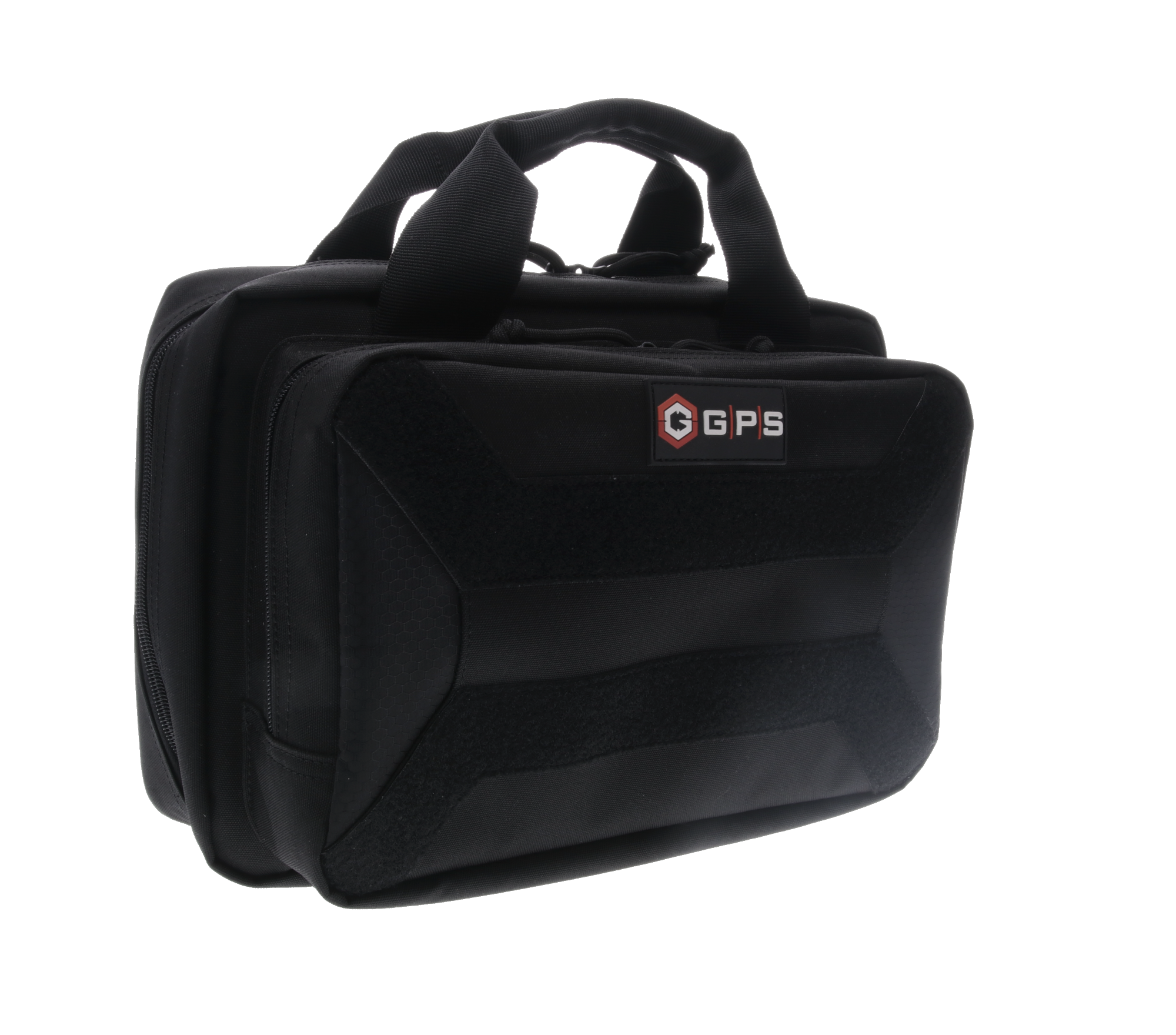 GPS Bags PC15 Pistol Case  Black 600D Polyester with Mag Storage, Lockable Zippers & Cushioned Compartment Holds 1 Handgun