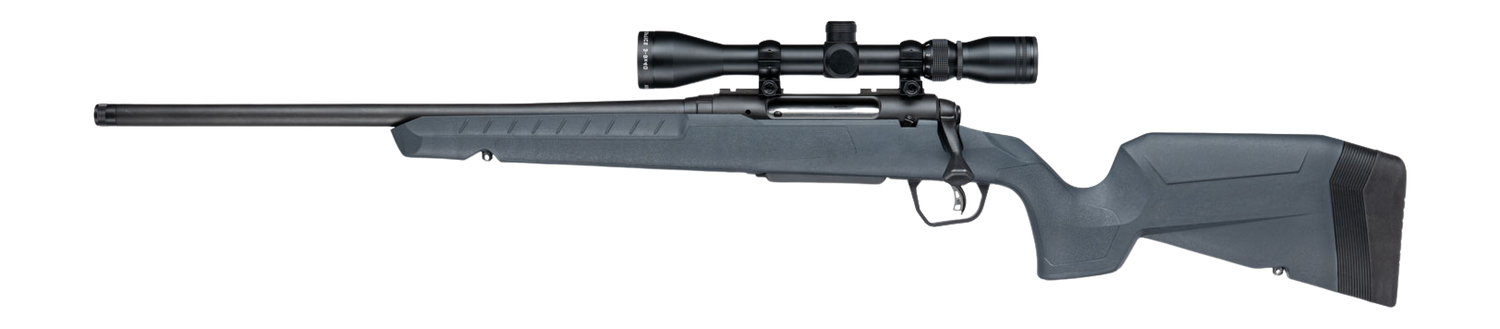 Savage Arms 33197 Axis 2 XP 22-250 Rem 4+1 20" Matte Black Carbon Steel Threaded Barrel & Drilled & Tapped Receiver, Gray Synthetic Fixed w/Pistol Grip Stock, 3-9x40mm Duplex Scope, Left Hand