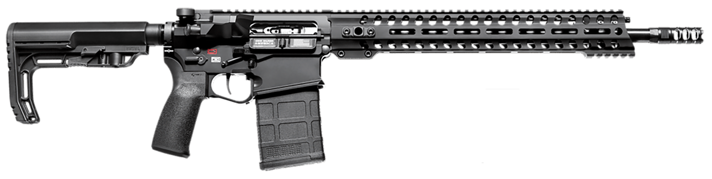 Patriot Ordnance Factory 01581 Revolution 308 Win,7.62x51mm NATO 16.50" 20+1 Black Hard Coat Anodized 6 Position MFT BMS Minimalist Stock