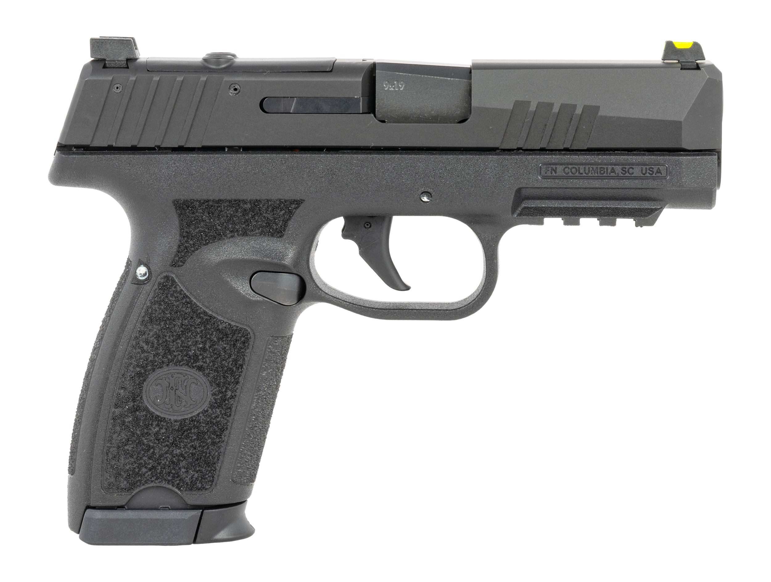 FN 66-102378 309 MRD 9mm Luger 20+1 16+1 3.80" Black Target Crown Barrel, Black Stainless Steel Optic Ready/Serrated Slide, Black Polymer Frame w/Picatinny Rail, Textured Grip Shield, RMS/DPP Footprin