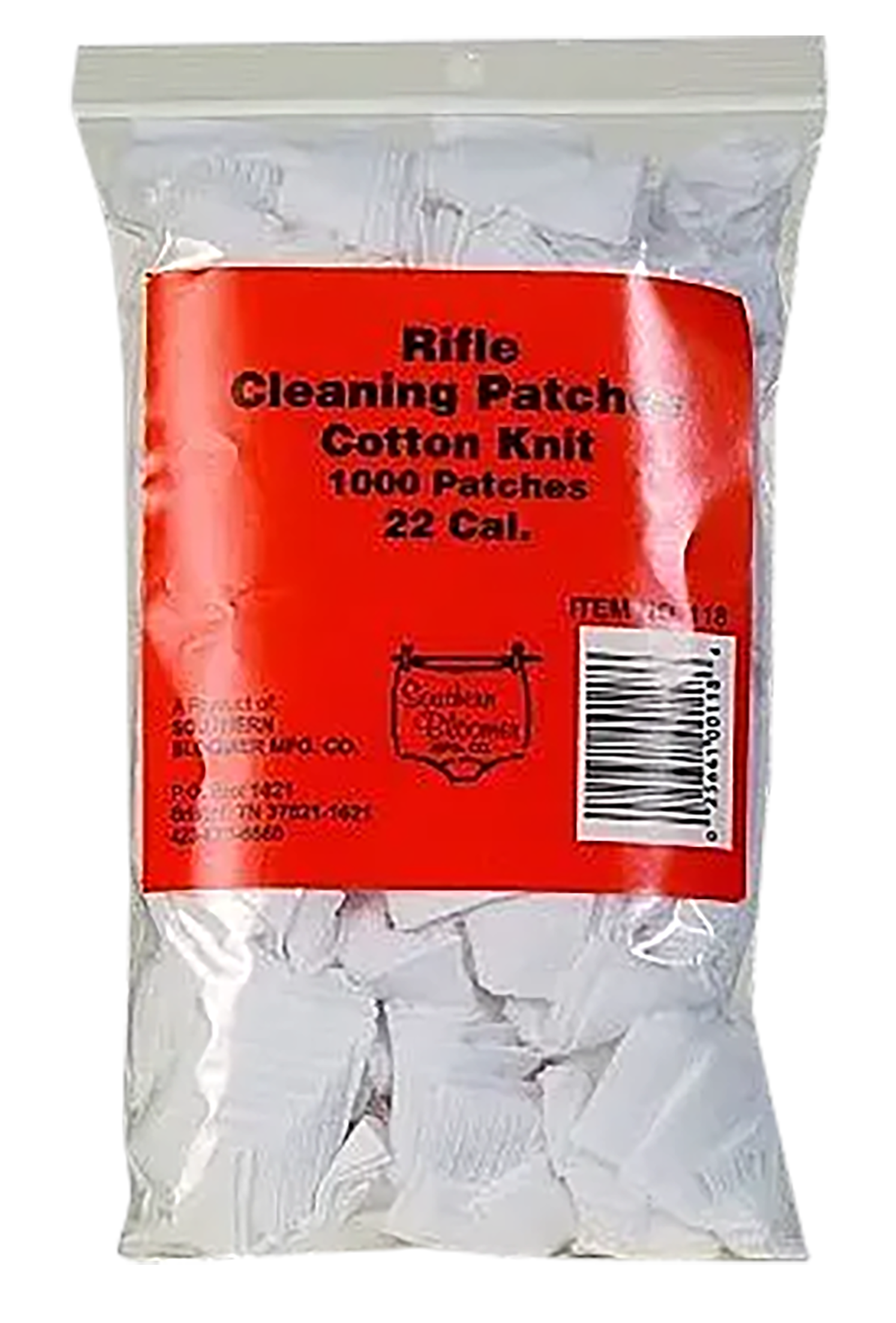 Southern Bloomer 118 Cleaning Patches  .22 Cal Cotton 1000 Per Bag