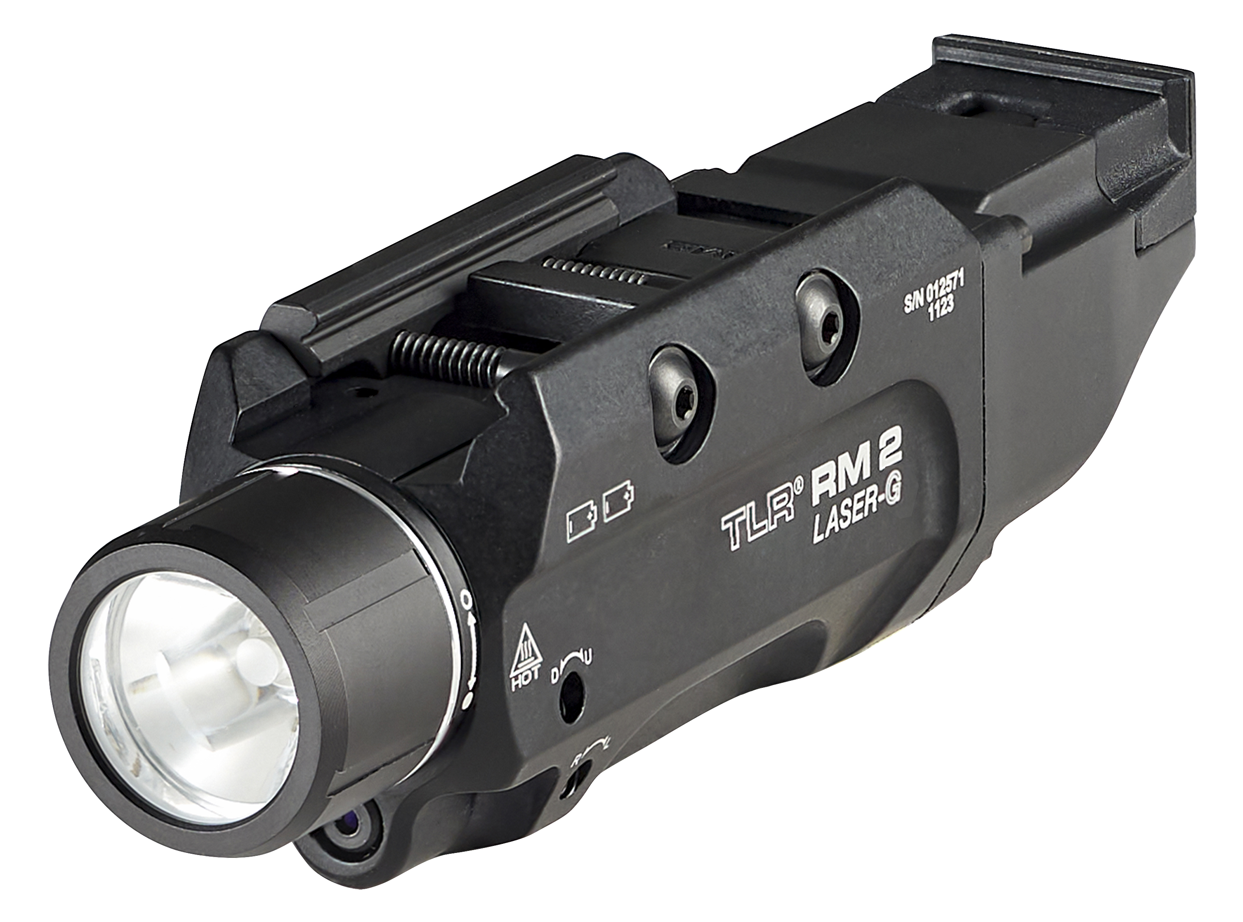 Streamlight 69454 TLR-2 RM w/Laser Black Anodized Aluminum, 1,000 Lumens White LED Bulb/Green Laser, 297 Meters Beam, Picatinny Rail Mount