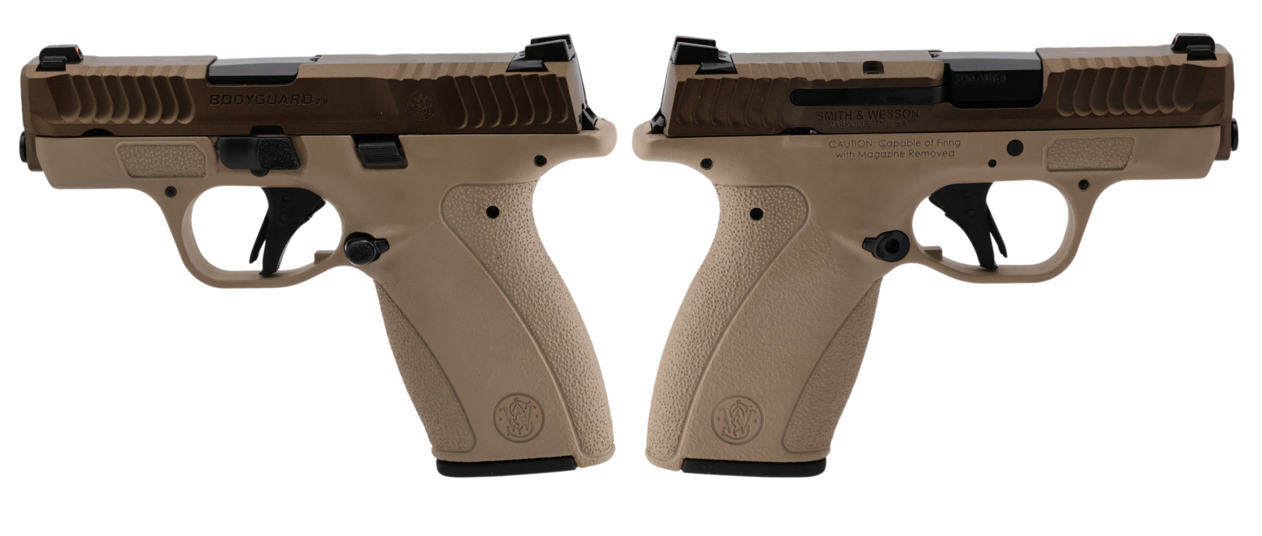 SMITH & WESSON BODYGUARD 2.0 NMS 380ACP 2.75" TWO TONE TAN 1-10RD 1-12RD