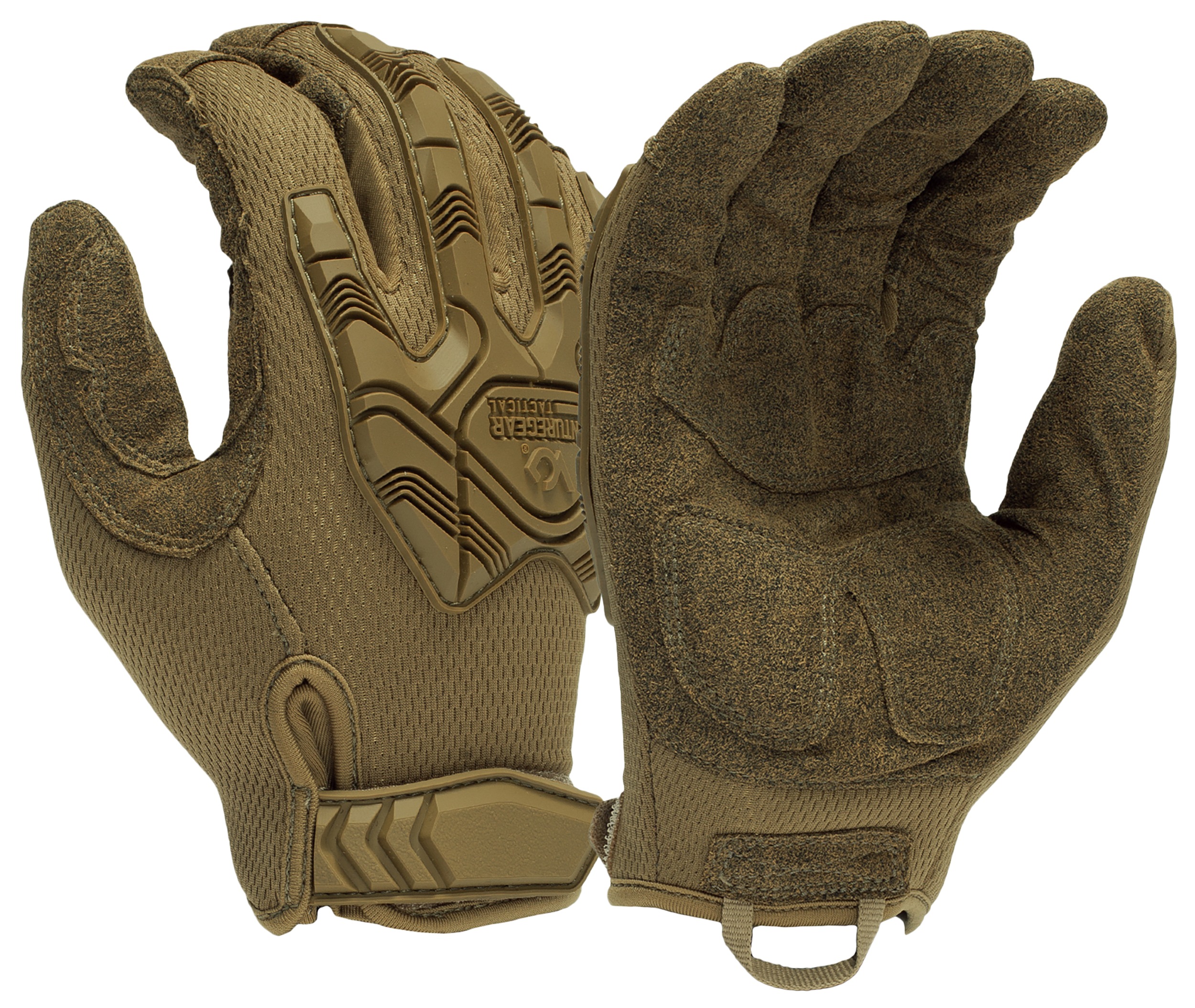 Pyramex VGTG40TM Impact Operator Heavy-Duty Brown Synthetic Leather Medium Hook & Loop