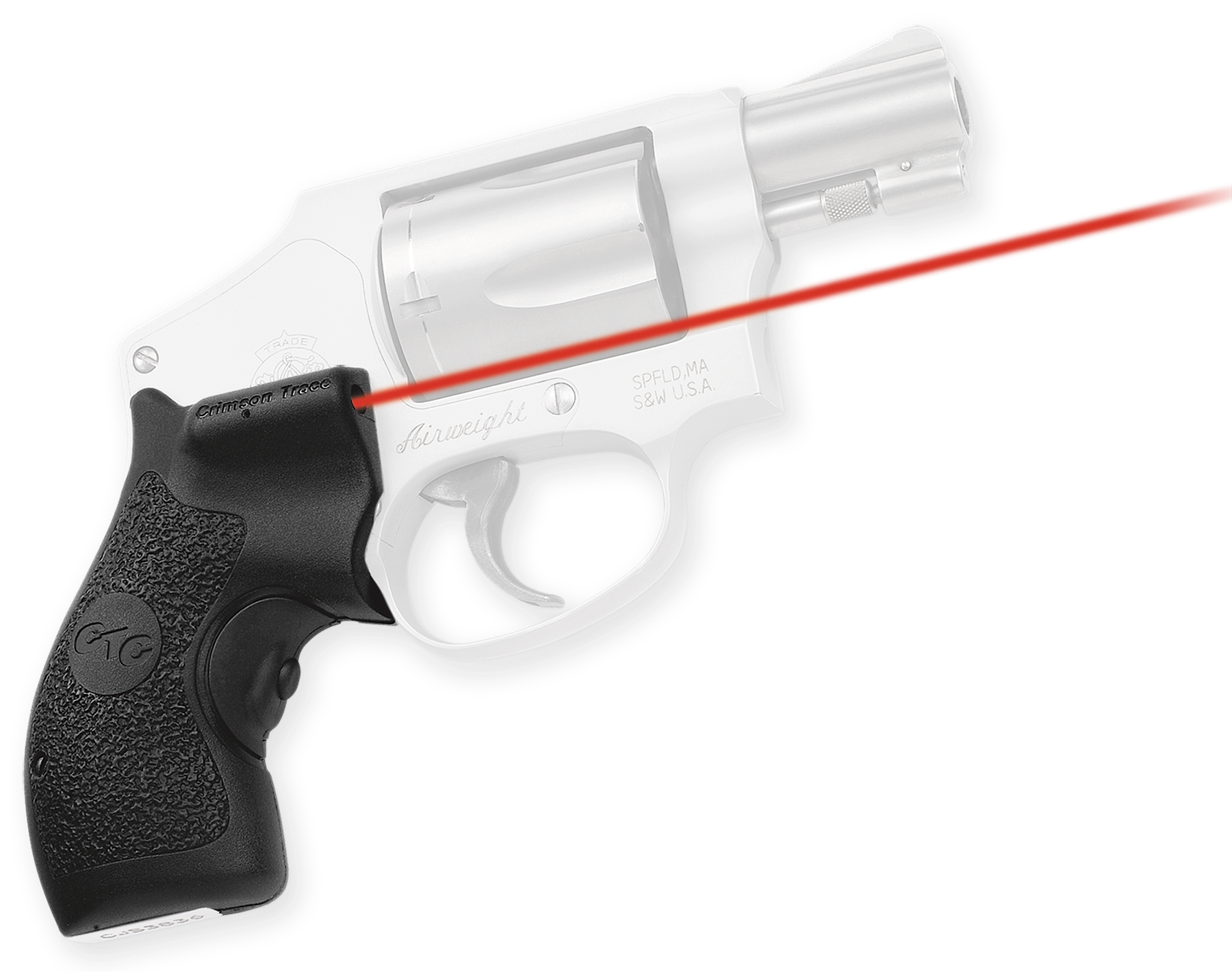 Crimson Trace 011870 Lasergrips  Fits S&W J-Frame Round Butt, Red Laser 633nM Wavelength 5mW Output, Black Polymer