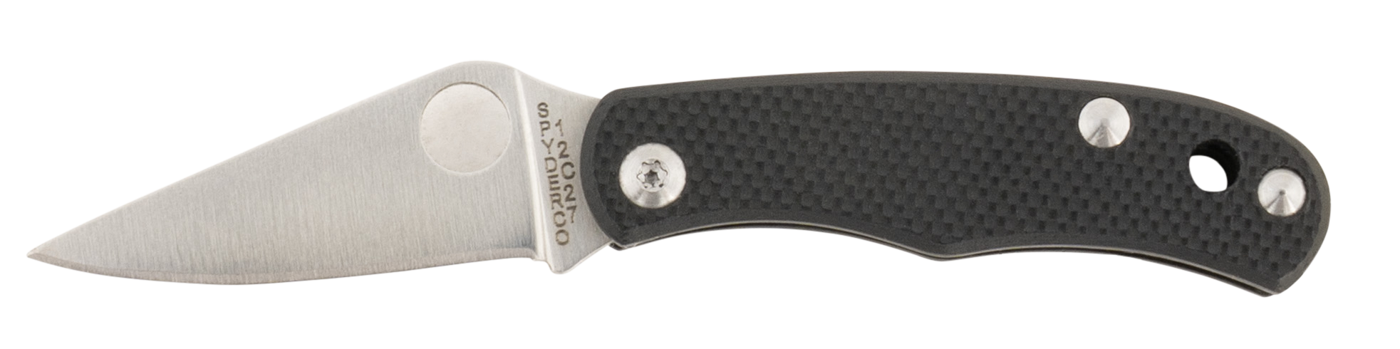 Spyderco C133GBKP Bug 1.27" Satin 12C27 Sandvik SS Blade, Black Textured G10 Handle