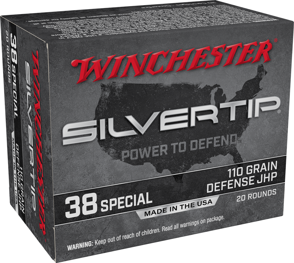 Winchester Ammo W38ST Silvertip  38Special 110gr Silvertip Jacket Hollow Point 20 Per Box/10 Case