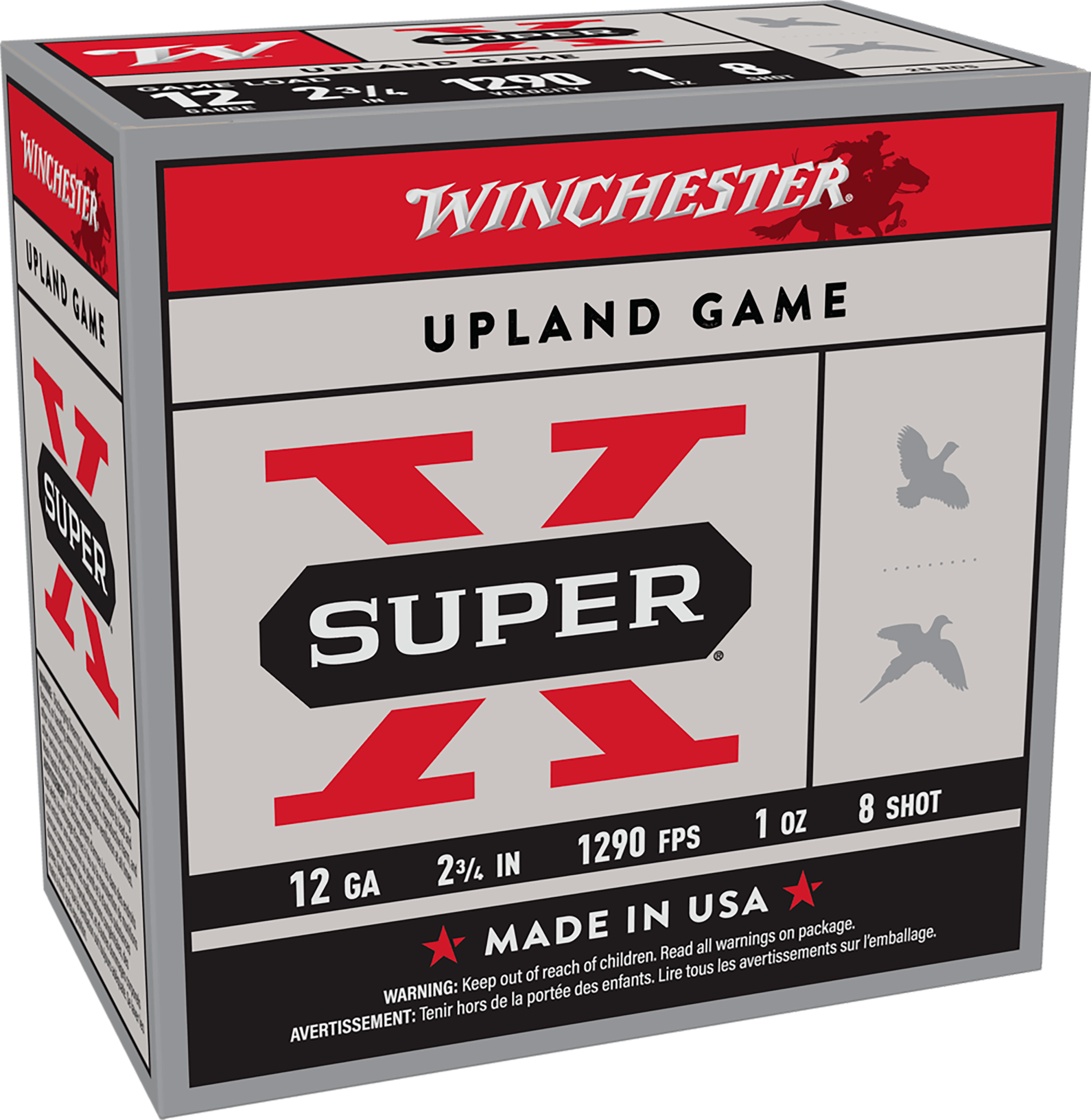Winchester Ammo XU128 Super X Game Load 12 Gauge 2.75" 1oz 8Shot 25 Per Box/10 Case