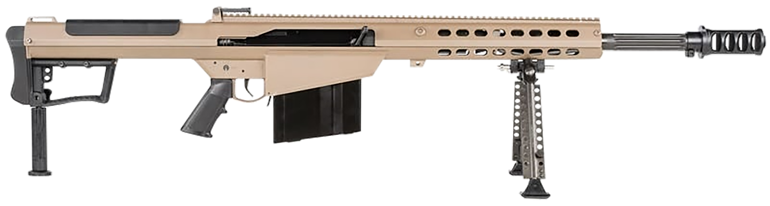 Barrett 18066 M107A1  50 BMG 20" 10+1 Flat Dark Earth Cerakote Flat Dark Earth Fixed with Sorbothane Recoil Pad Stock Black Polymer Grip