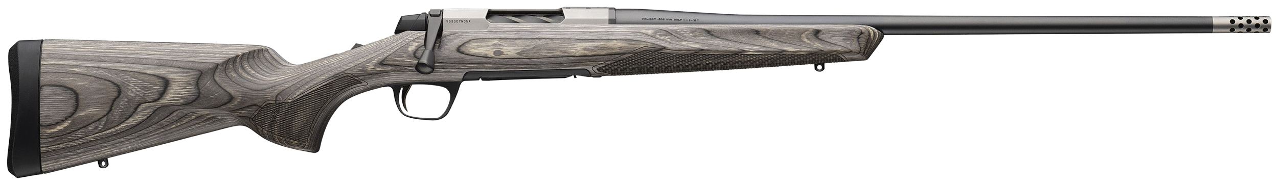 Browning 036092294 X-Bolt 2 Hunter Full Size 6.5 PRC 3+1 24" Matte Blued Threaded Sporter Barrel, Drilled & Tapped Stainless Steel Receiver, Fixed Gray Laminate Stock, Radial Muzzle Brake