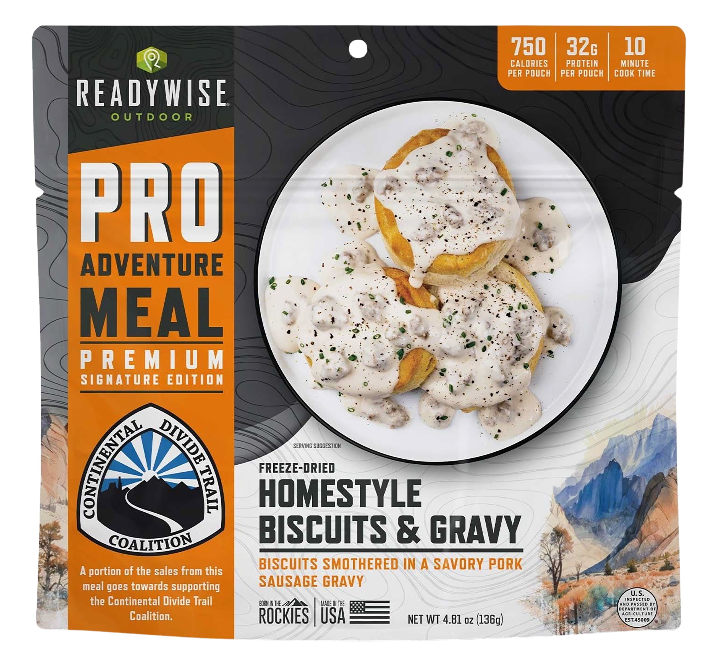 ReadyWise Pro Meal Biscuits and Gravy 2 Servings 6 Pack