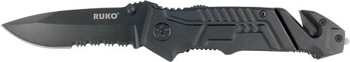 Ruko 3.25" Rubber Handle Spring Assisted Folding Knife