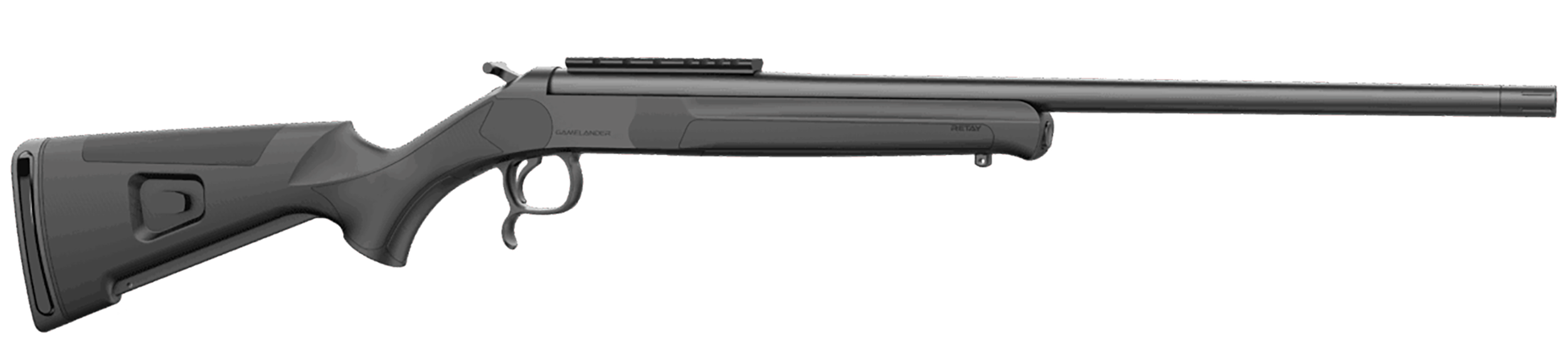 Retay USA GML20BLK Gamelander 20 Gauge Single Shot 3" 1rd Black Deep Bore Barrel, Black Drilled & Tapped Receiver w/Picatinny Rail, Adj LOP Black Synthetic Stock