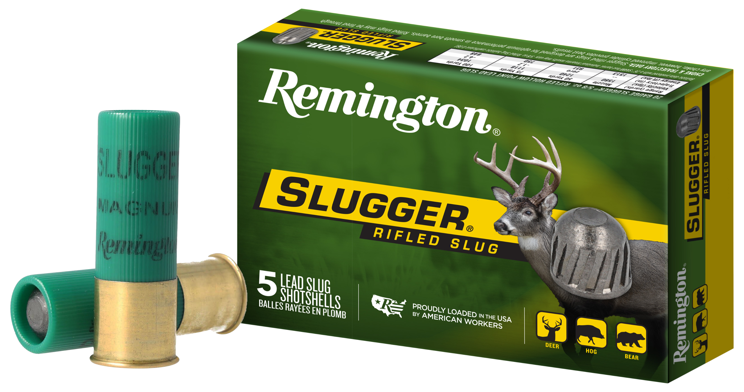 Remington Ammunition 20270 Slugger 12 Gauge 3" 1 oz Rifled Slug Shot 5 Per Box/ 50 Cs
