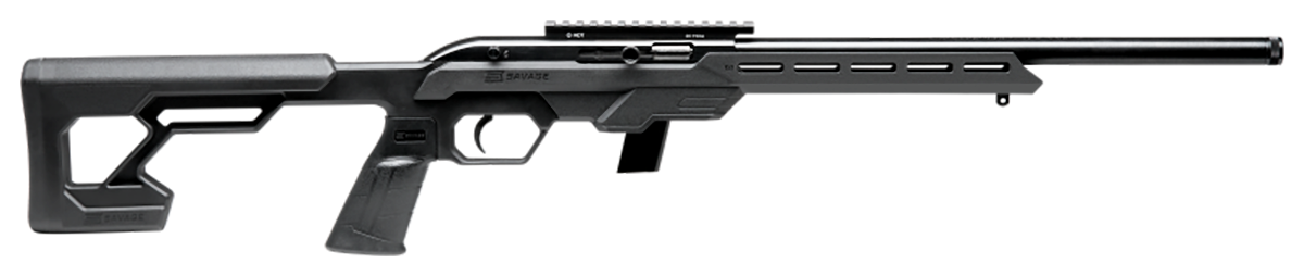 Savage Arms 45120 64 Precision Full Size 22 LR 20+1 16.50" Matte Black Heavy Threaded Barrel, Matte Black Picatinny Rail Carbon Steel Receiver, M-LOK Handguard, Black Chassis Synthetic Stock, Right Ha