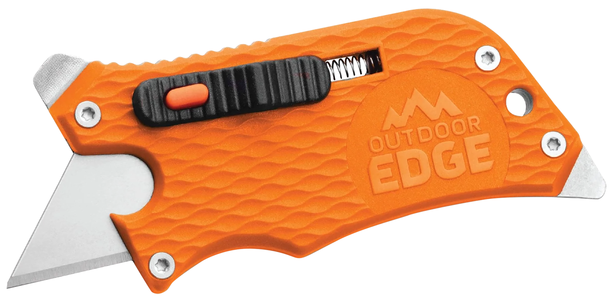 Outdoor Edge SWB10C SlideWinder  3.50" Long, Plain Utility Blade, Orange GNR/SS Handle, Screwdriver, Bottle Opener