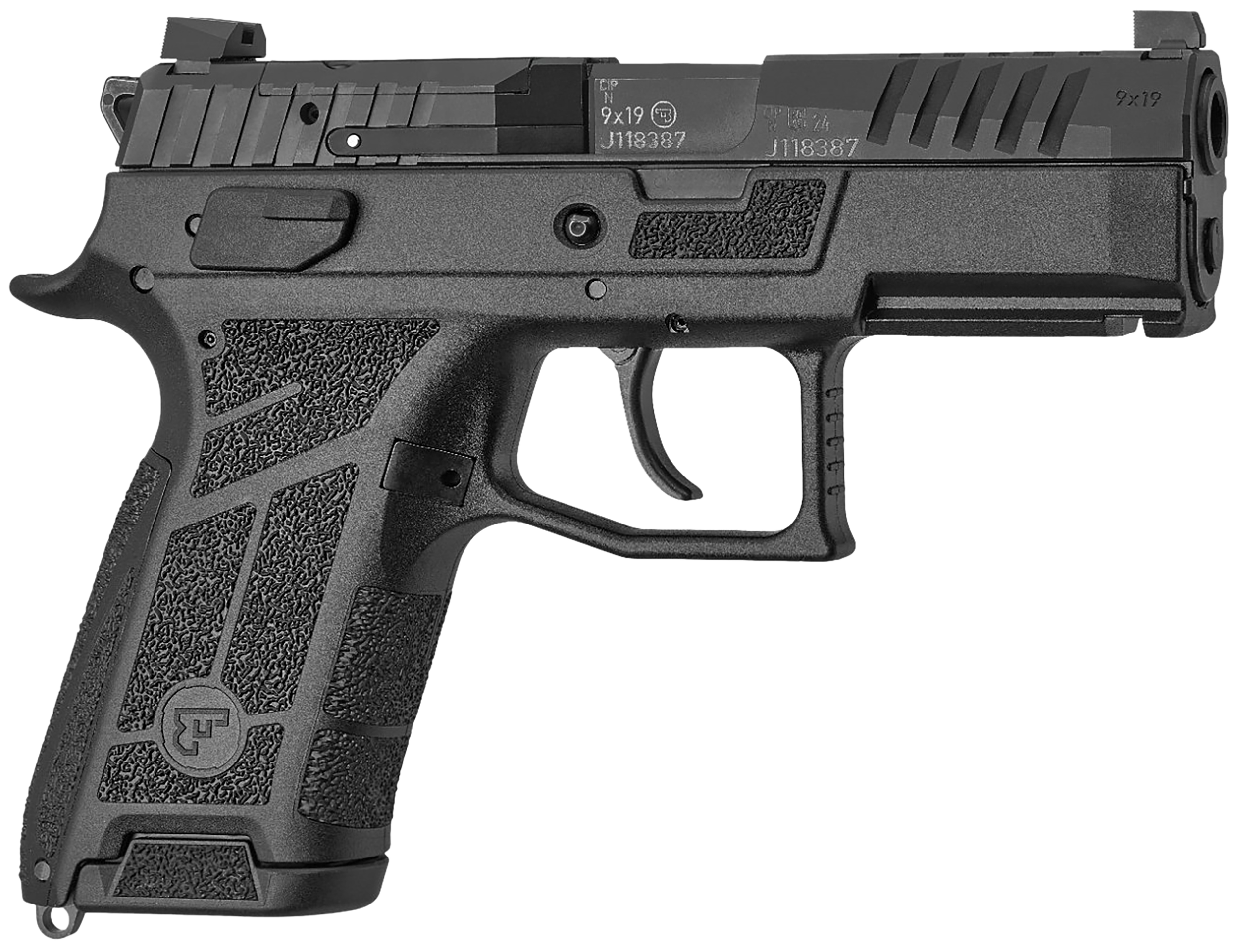 CZ-USA 01660 P-09 C Nocturne Compact Frame 9mm Luger 10+1 3.74" Black Steel Barrel, Black Optic Cut/Serrated Steel Slide, Black Polymer Frame w/Picatinny Rail, Textured Grip