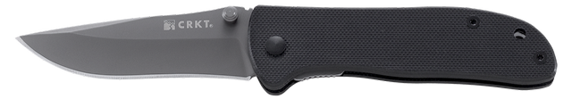 CRKT 6450K Drifter  2.88" Folding Plain Gray TiCN 8Cr14MoV SS Blade/Black G10 Handle Includes Pocket Clip