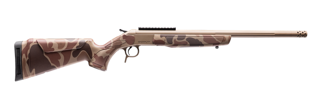 CVA CR4434DC Cascade Takedown 223 Rem 1rd 20" Flat Dark Earth Cerakote Stainless Steel Threaded Barrel & Receiver w/Picatinny Rail, Duck Camo Synthetic Stock