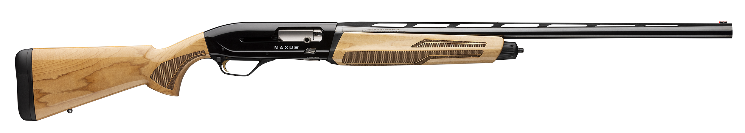 Browning 011778205 Maxus II Hunter Full Size 12 Gauge Semi-Auto 3" 4+1 26" Matte Blued Vent Rib Barrel, Matte Black Aluminum Receiver, Adjustable Shim Gloss AAAA Maple Wood Stock