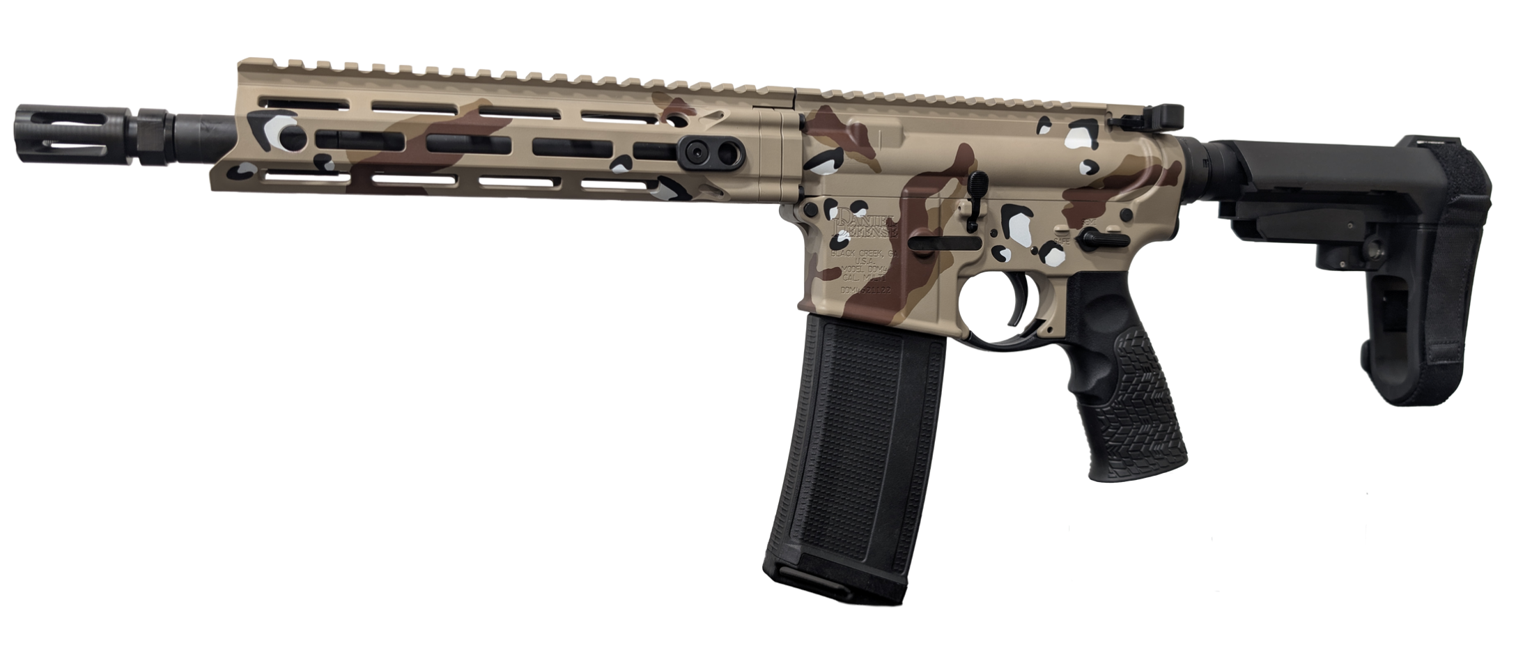 DANIEL DEFENSE DDM4 V7 CHOCOLATE CHIP PISTOL 5.56MM 10.3" BLK 1-30RD