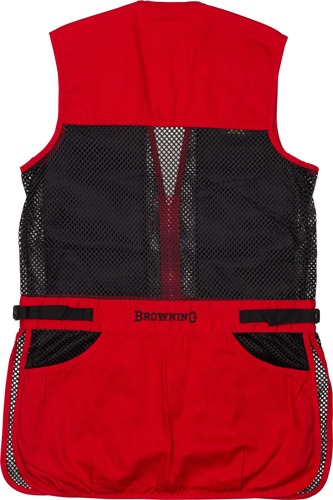 BROWNING MESH SHOOTING VEST R-HAND YOUTH'S MED BLACK/RED