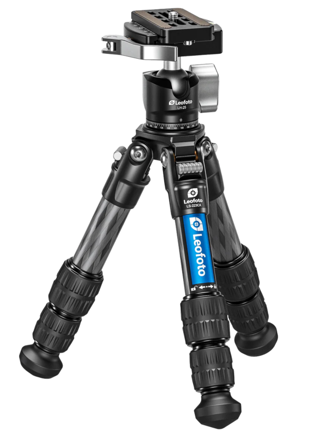Leofoto Usa LS-223CX+LH-25  Carbon Fiber Tripod Black Aluminum