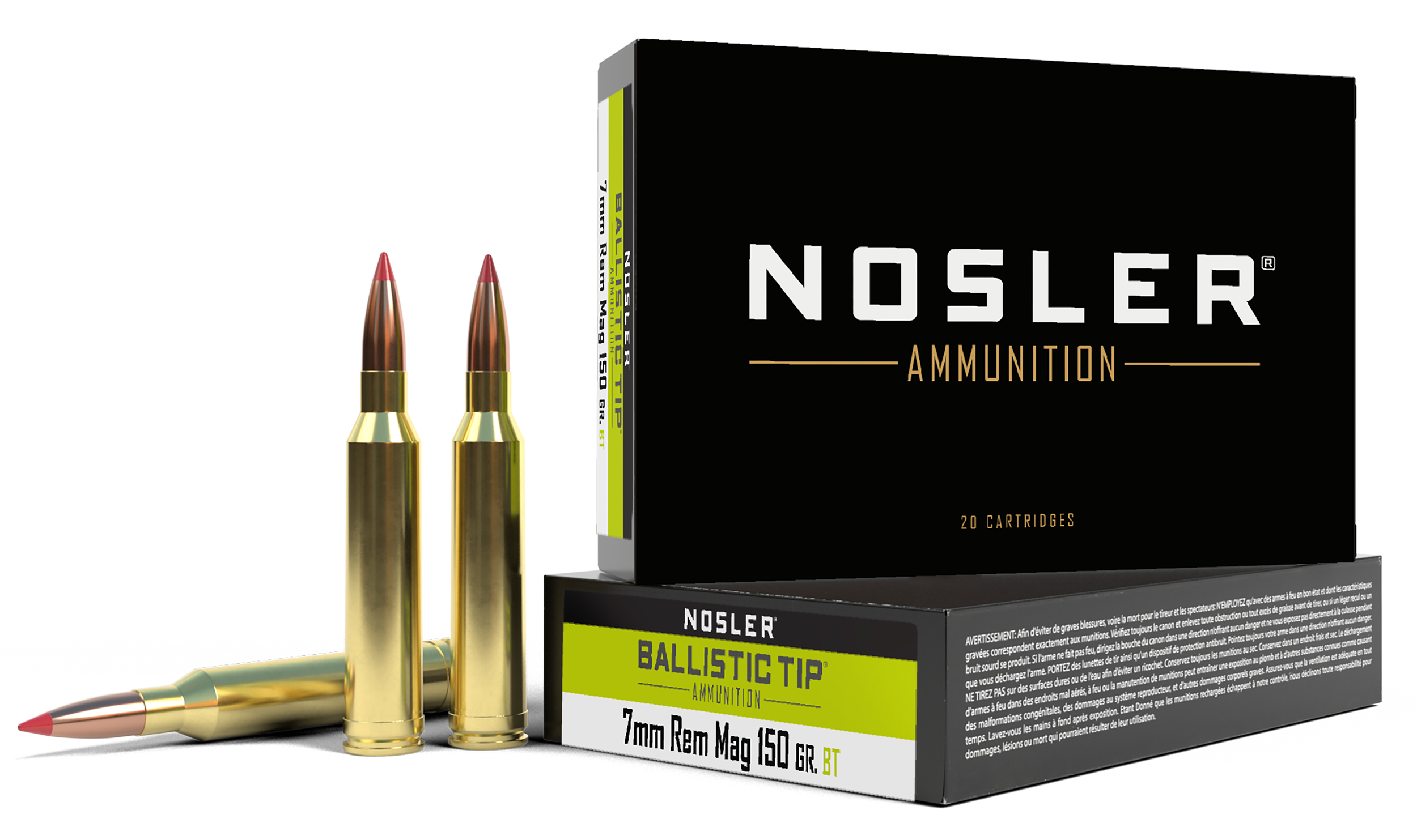 Nosler 40045 Ballistic Tip 7mmRemMag 150gr Spitzer Ballistic Tip 20 Per Box/10 Case