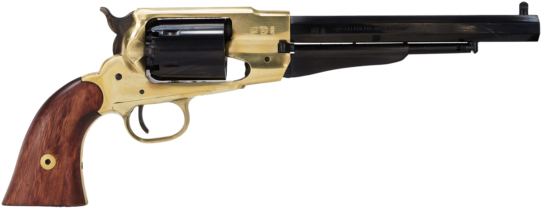 Traditions FR18581 1858 Army Break Open 44 Cal #11 Percussion 8" 6 Shot Brass Frame Blued Barrel & Cylinder Walnut Grip