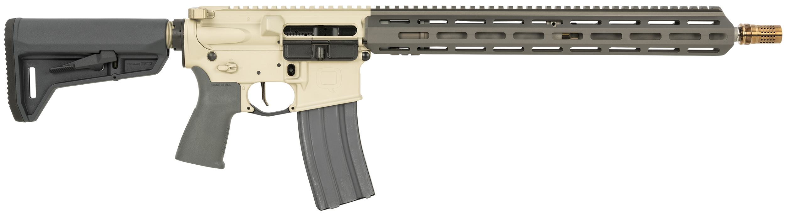 Q LLC SW55616INRIFLE Sugar Weasel  5.56x45mm NATO 30+1 16", FDE Rec, Gray Furniture, Magpul SL-K Stock, Cherry Bomb Muzzle Brake, Ambi Safety & Charging Handle