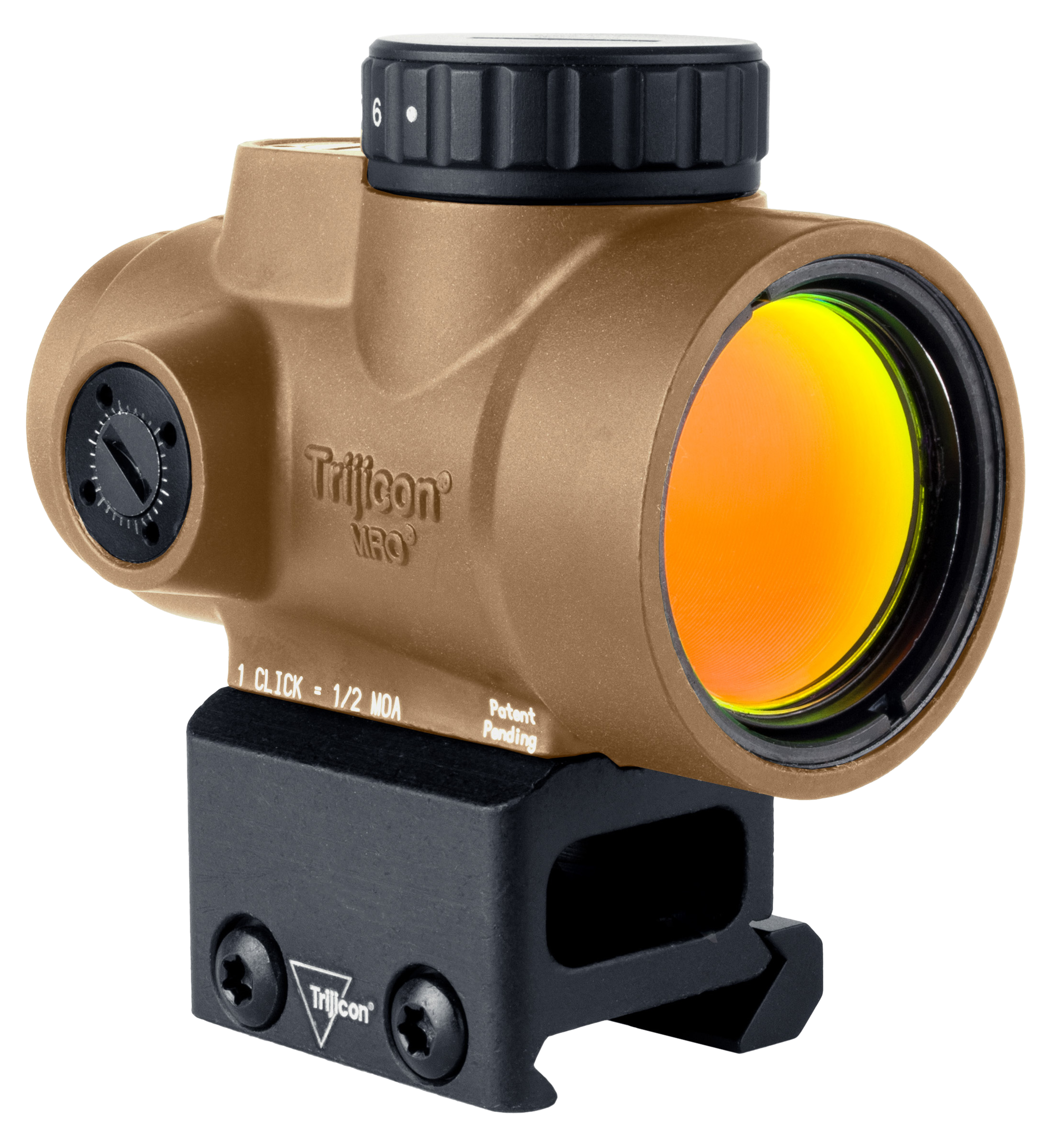 Trijicon 2200327 MRO SD Coyote Tan 1x25mm 2 MOA Red Dot Reticle Full Co-Witness Mount