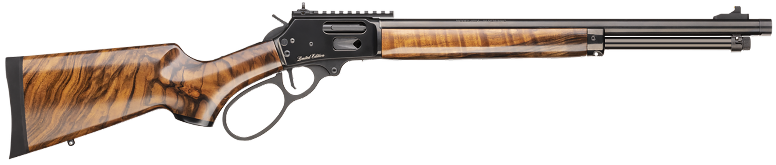 Smith & Wesson 14079 1854  44 Rem Mag 9+1 19.25" Black PVD Threaded Barrel, Black PVD Picatinny Rail Stainless Steel Receiver, Fixed Satin Walnut Stock, Large Loop