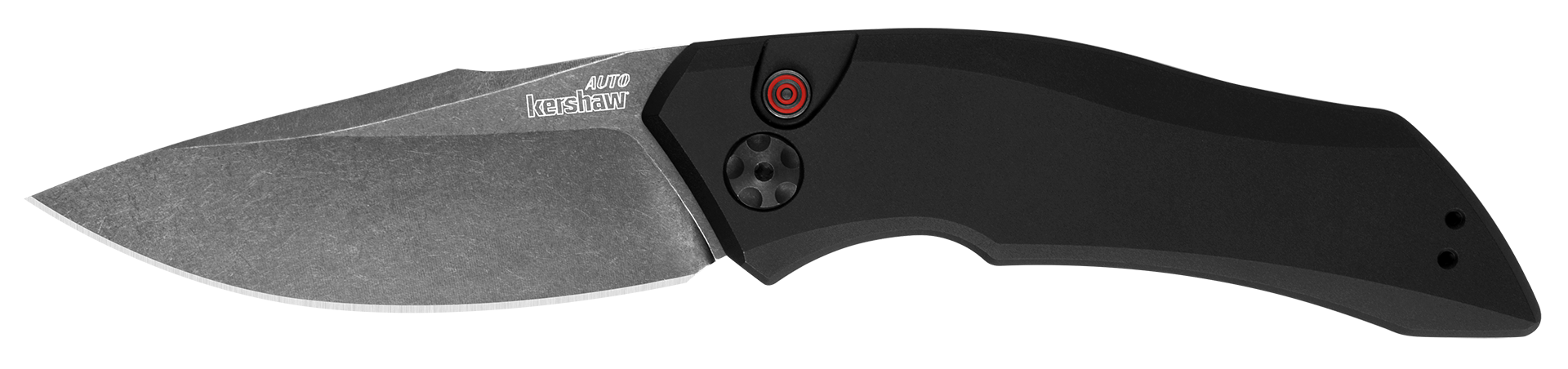 Kershaw 7100BW Launch 1 3.40" Folding Drop Point Plain Black Oxide Blackwash CPM 154 SS, Blade Black Aluminum Handle