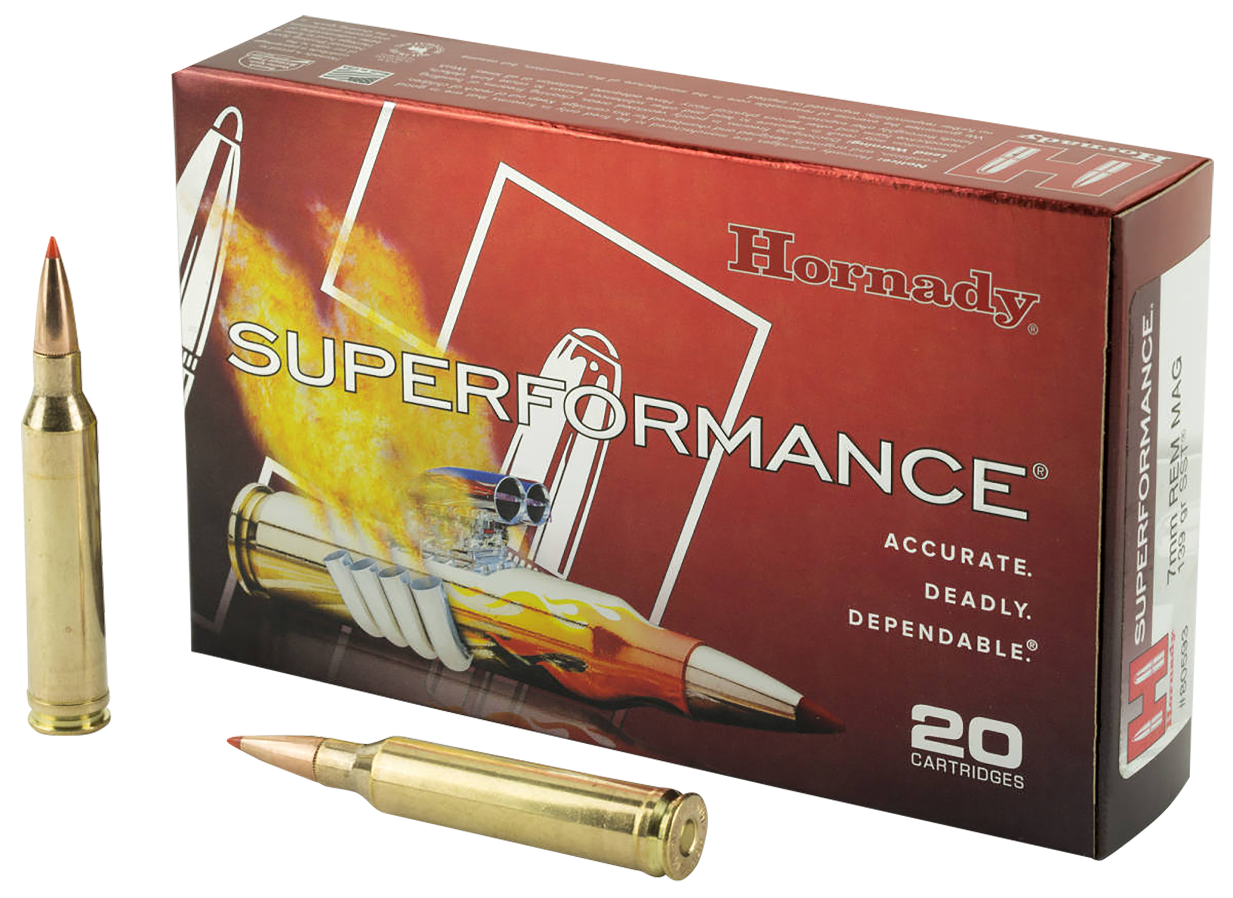 Hornady 80593 Superformance  7mmRemMag 139gr Super Shock Tip 20 Per Box/10 Case