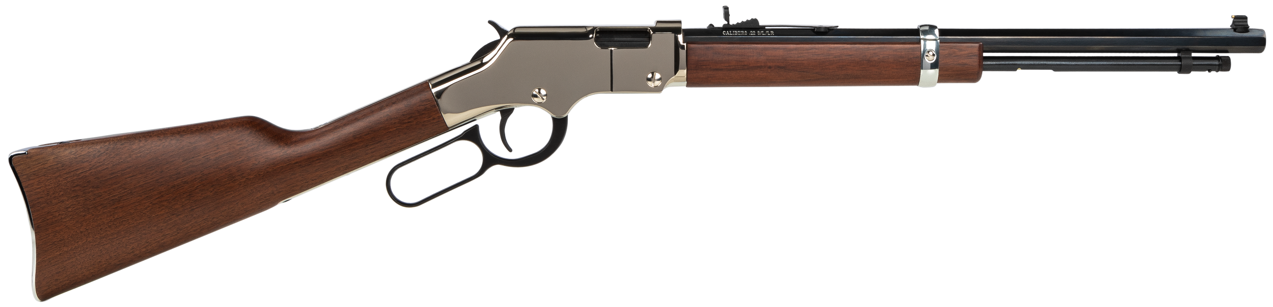 Henry H004SY Golden Boy Silver Youth 22 Long/22 LR/22 Short 16 LR/21 Short, 17" Blued Octagon Barrel, Nickel-Plated Steel Receiver, American Walnut
