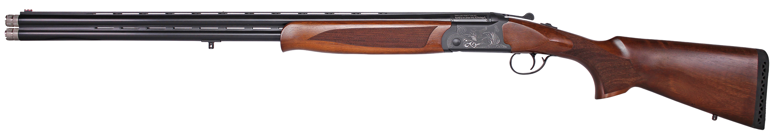 Iver Johnson Arms IJ60028 IJ600  28 Gauge Break Open 2.75" 2 Shot 28" Black Over/Under Vent Rib Barrel, Engraved Matte Black Chrome Steel Receiver, Fixed Walnut Stock