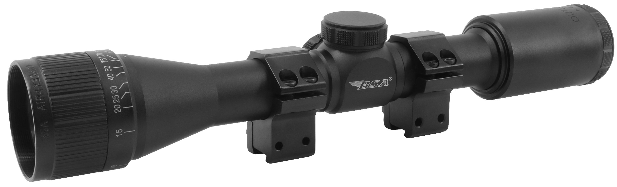 BSA AIR4X32AOTB Outlook  Matte Black 4x32mm AO 1" Tube Mil-Dot Reticle