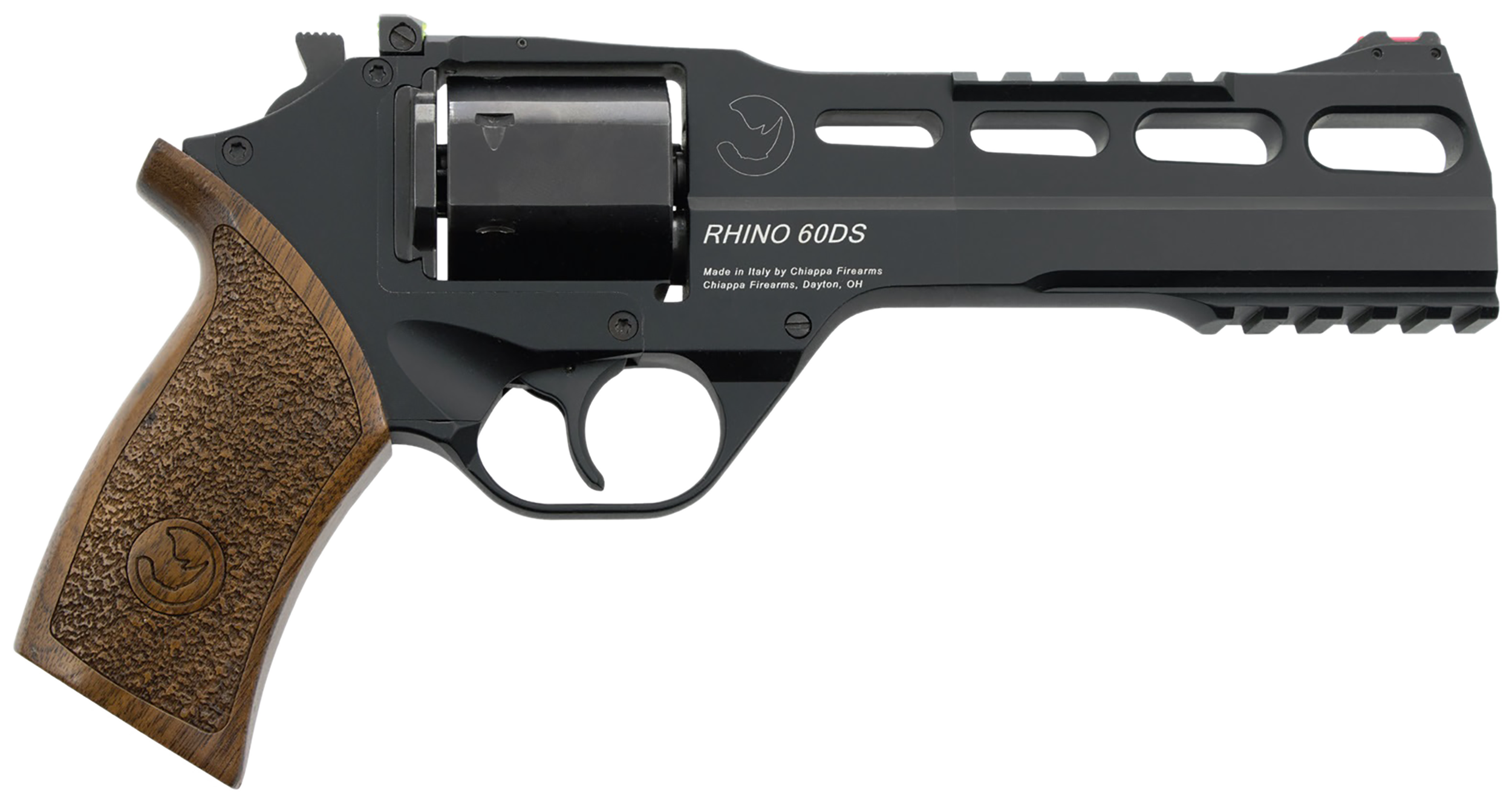 Chiappa Firearms CF340343 Rhino 60DS *CA Compliant 10mm Auto 6 Shot 6" Black Anodized Picatinny Rail/Vent Rib Barrel, Black Cylinder, Black Anodized Aluminum Frame w/Picatinny Rail, Walnut Grip