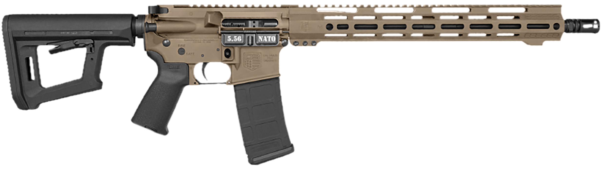 Diamondback DB1718K061 DB15 Carbon Series 5.56 NATO 30+1 16" Black Nitride Threaded Barrel, Flat Dark Earth Cerakote Picatinny Rail Aluminum Receiver, Adjustable Black Synthetic Stock, Magpul MOE Grip