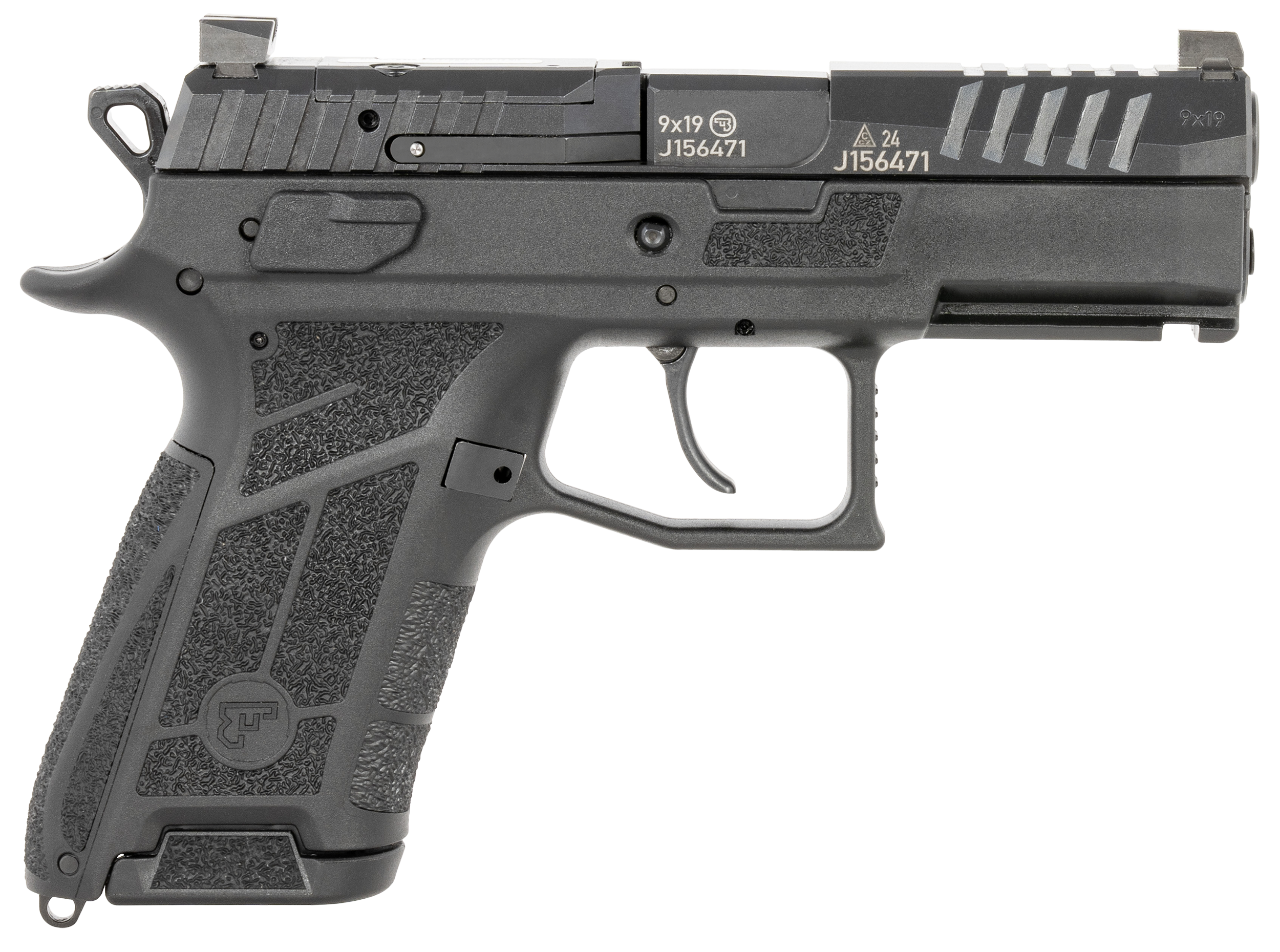 CZ-USA 91660 P-09 C Nocturne Compact 9mm Luger 15+1 3.74" Black Steel Barrel, Black Optic Cut/Serrated Steel Slide, Black Polymer Frame w/Picatinny Rail, Textured Grip