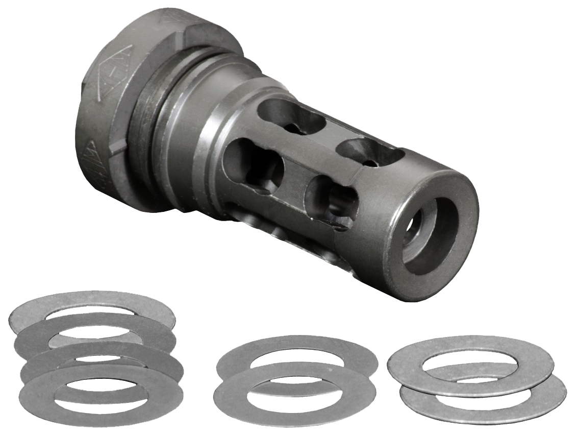 Yankee Hill 4302MB28A QD Light Tactical Muzzle Brake made of Black Finish Steel with 1/2"-28 tpi Threads for 30 Cal AR-Platform