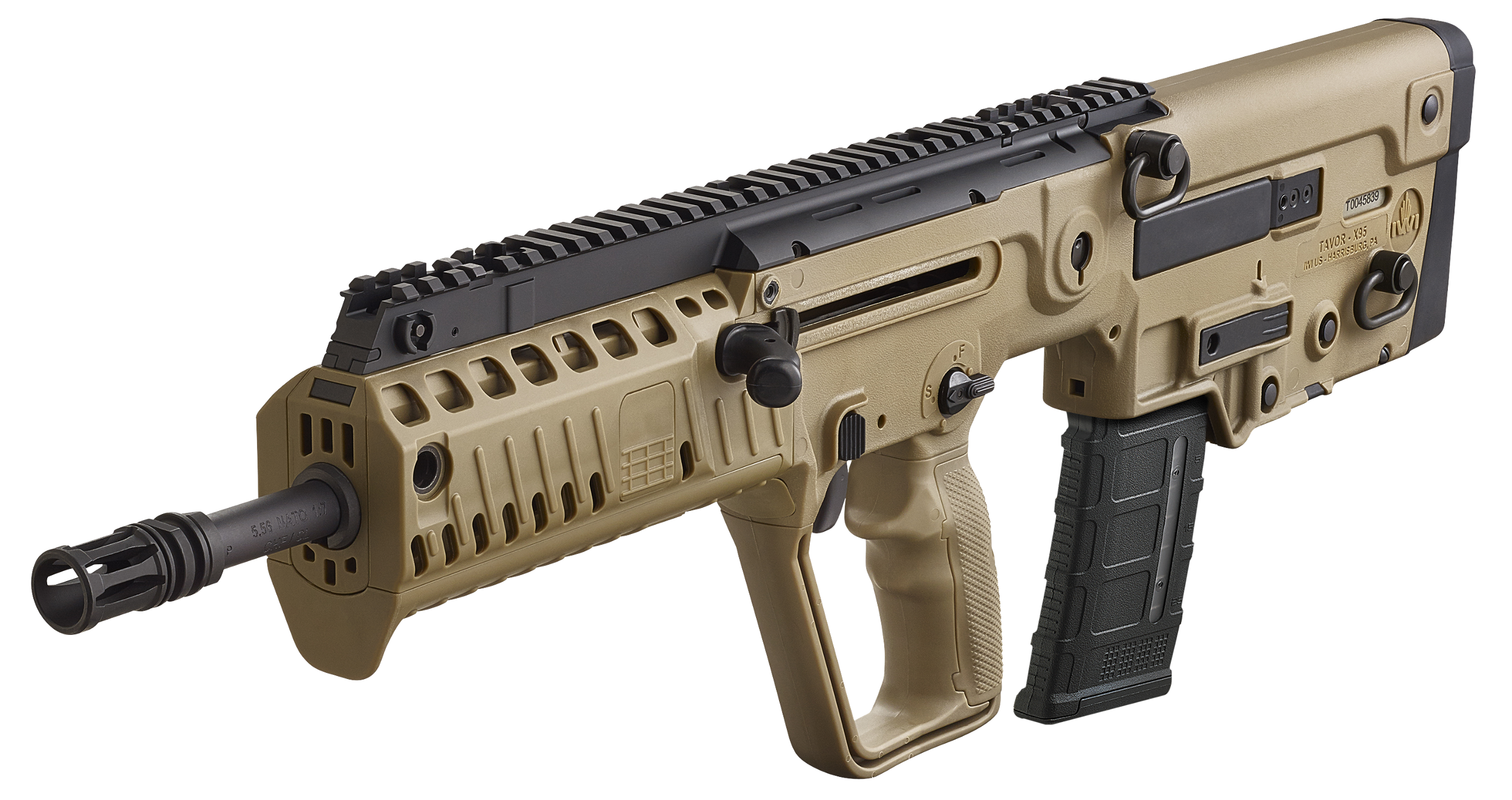IWI US XFD18 Tavor X95 5.56x45mm NATO Caliber with 18.50" Barrel, 30+1 Capacity, Flat Dark Earth Metal Finish, Flat Dark Earth Fixed Bullpup Stock & Polymer Grip Right Hand