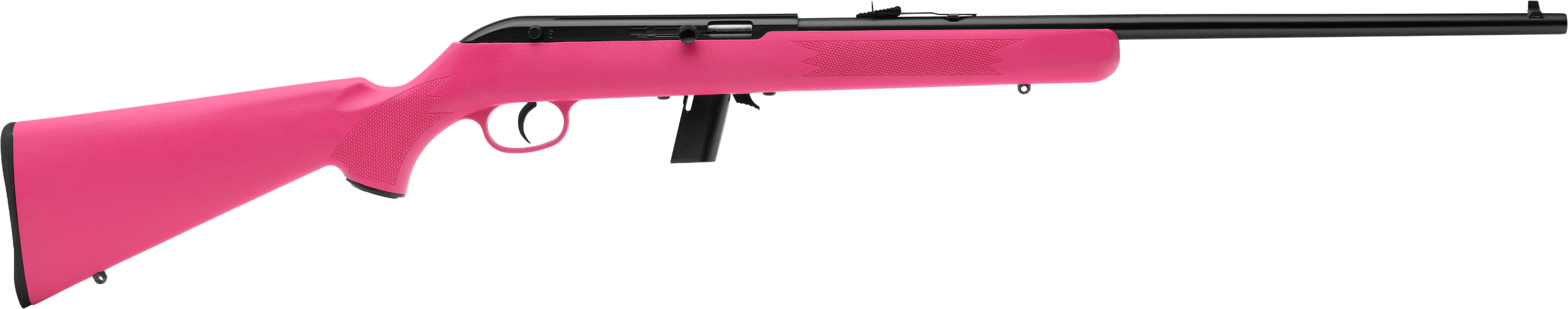 Savage Arms 40218 64 F Full Size 22 LR 10+1 21" Matte Black Carbon Steel Barrel, Matte Black Grooved Carbon Steel Receiver, Pink Fixed Synthetic Stock, Right Hand