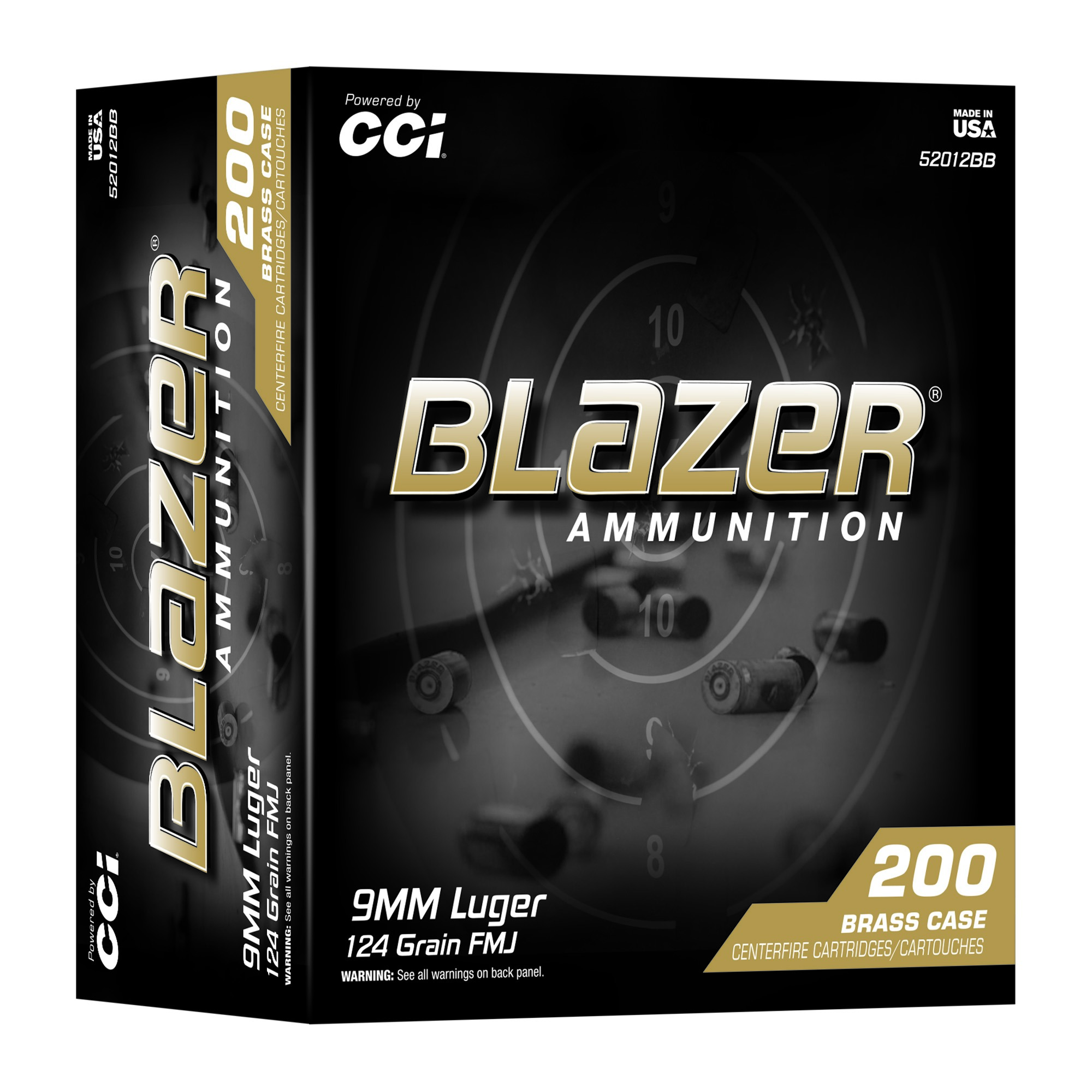 CCI Blazer Brass 9mm 124gr FMJ 200rd Box