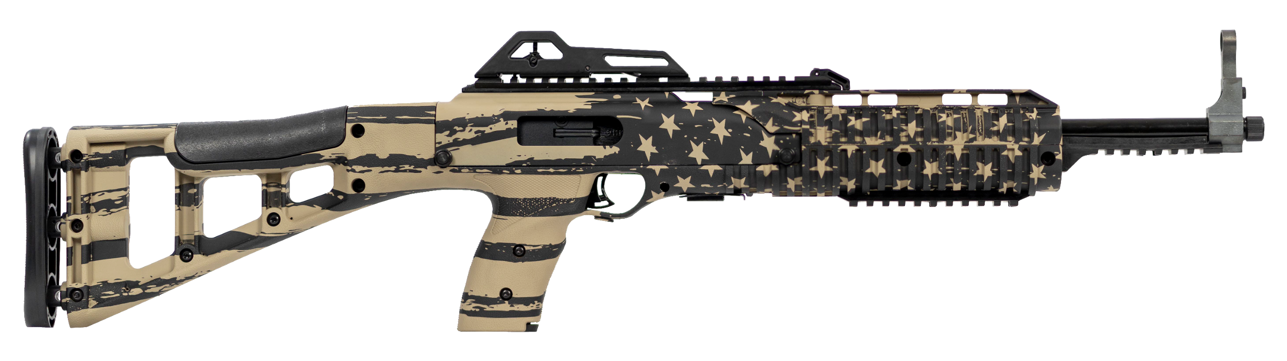 Hi-Point 995TSFLGFDE 995TS Carbine 9mm Luger 16.50" 10+1, FDE American Flag, Skeletonized Stock, Adjustable Sights