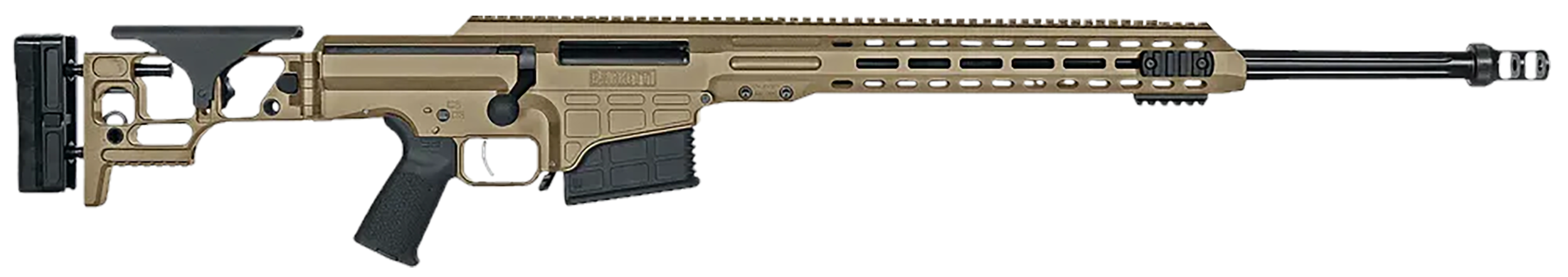 Barrett 18491 MRAD  308 Win 22" 10+1 Flat Dark Earth Cerakote Flat Dark Earth Folding with Adjustable LOP Stock Black Polymer Grip Right Hand