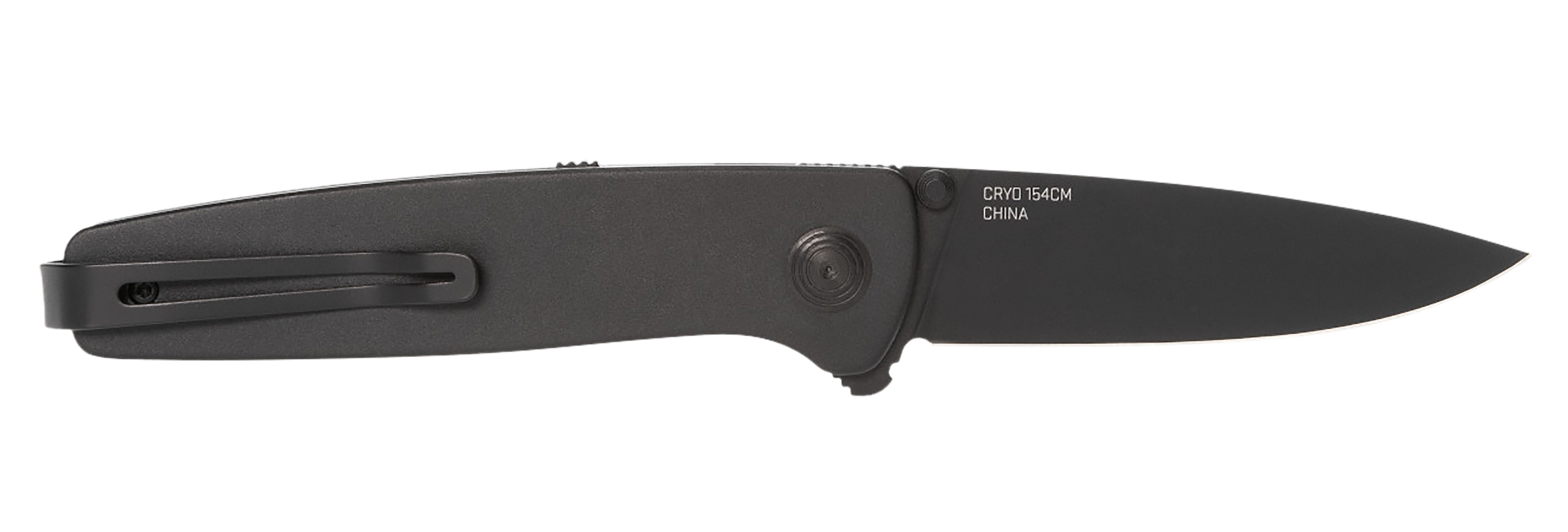 S.O.G SOG11150143 Twitch III 3.10" Folding Drop Point Plain Black TiNi 154CM SS Blade, Black Aluminum Handle