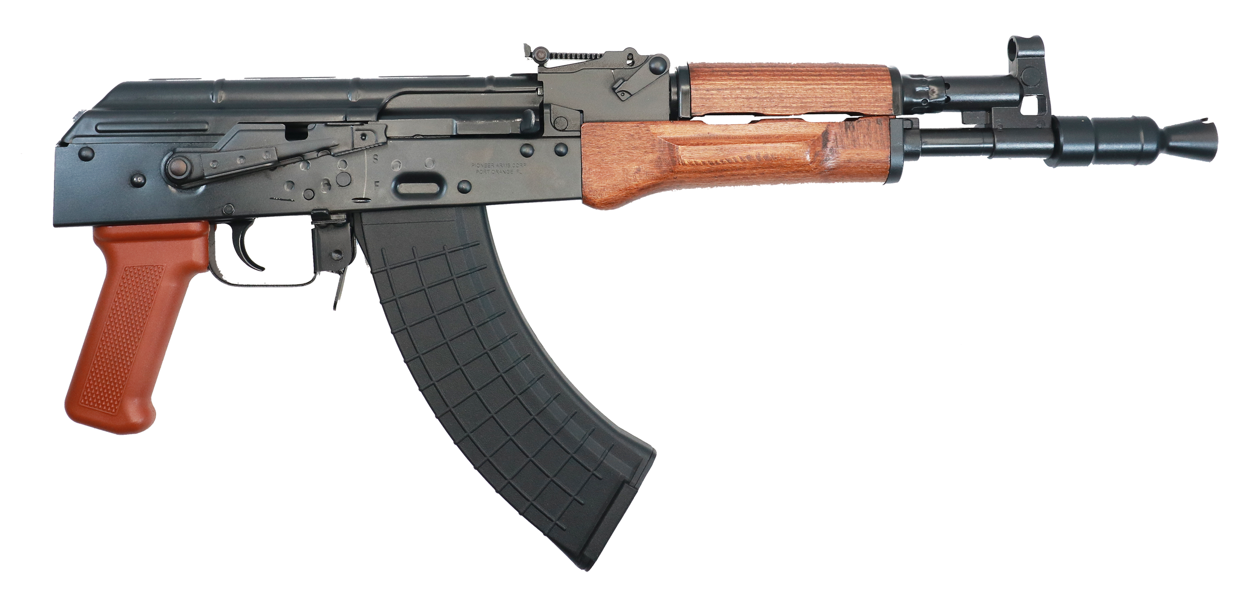 Pioneer Arms AK0031FTW Hellpup  7.62x39mm 30+1 11.73" Black Threaded Barrel, Oil Varnished Polish Laminated Wood Handguard & Grip, Side Mounted Optics Rail