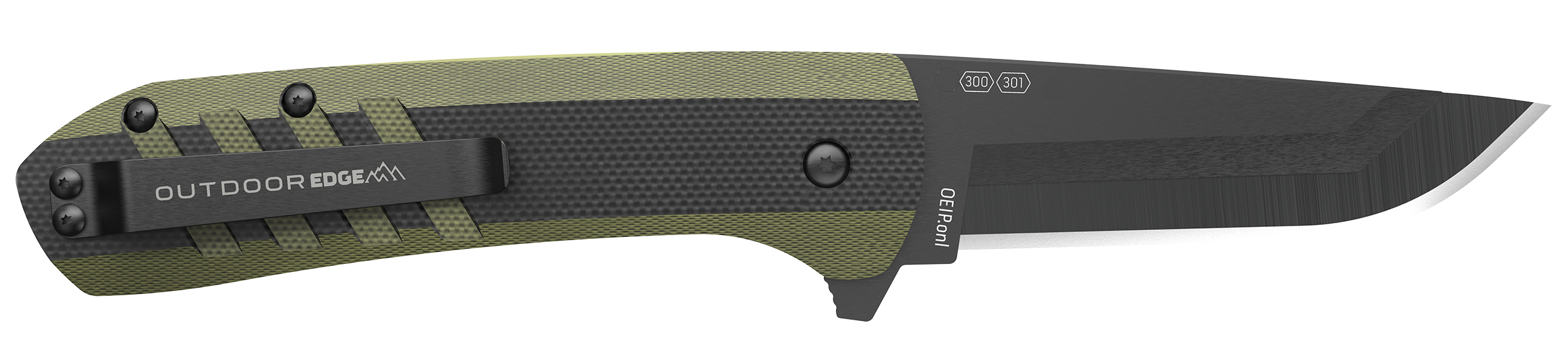 Outdoor Edge VX430BC Razor VX4  3" Folding Plain Black/Green