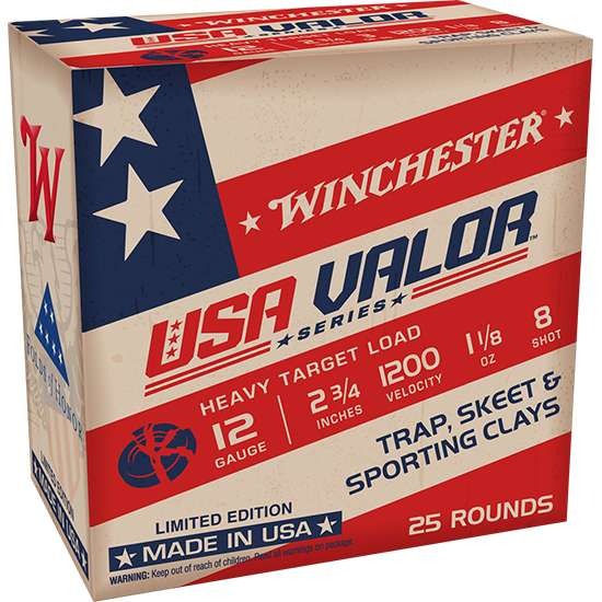 WINCHESTER USA VALOR 12 GA 2-3/4" #8 1-1/8 OZ 25 RD/BX 10 BX/CS